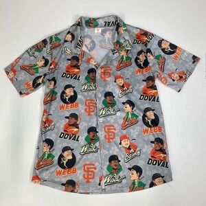 San Francisco Giants‎ Baseball Player Print Button Up Shirt Medium